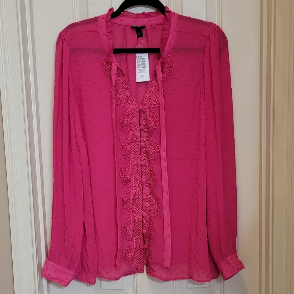 Torrid Sheer Pink top NWT